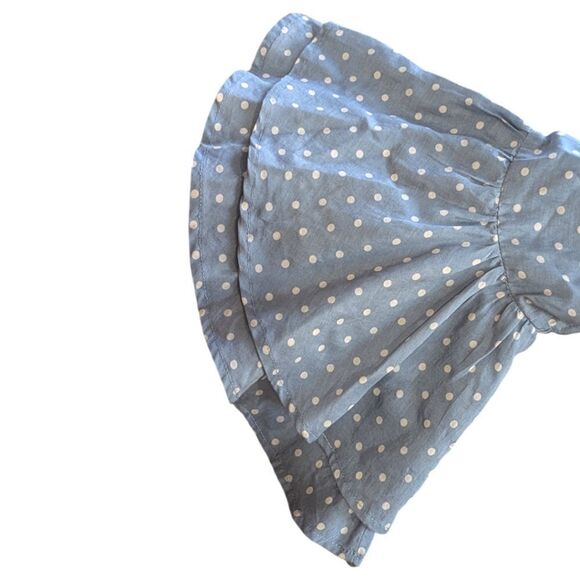 Trovata Birds Of Paradis Polka Dot Blouse Bell Flare Women's Size M Light Blue - Picture 7 of 10